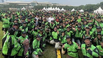 Driver Gojek Hadiri Apel Keselamatan Berkendara di Jakarta