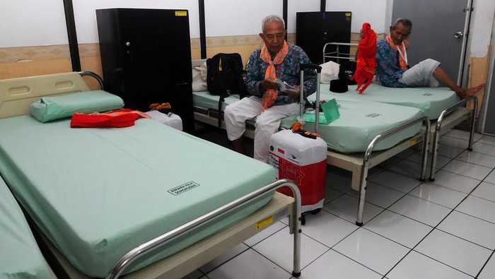 Jemaah calon haji Embarkasi Solo telah tiba di Asrama Haji Donohudan, Boyolali, Jateng, Selasa (23/5/2023).