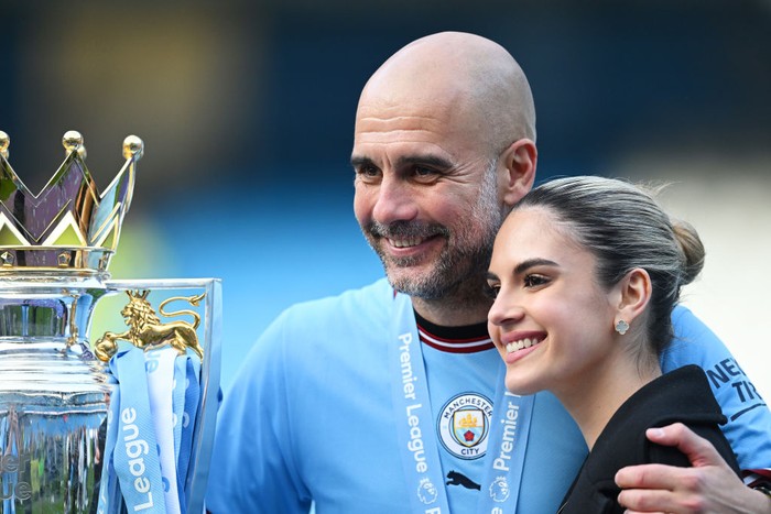 Maria Guardiola MANCHESTER, ENGLAND - MAY 21: Pep Guardiola the head coach / manager of Manchester City with his daughter, Maria Guardiola during the Premier League match between Manchester City and Chelsea FC at Etihad Stadium on May 21, 2023 in Manchester, United Kingdom. (Photo by Matthew Ashton - AMA/Getty Images)