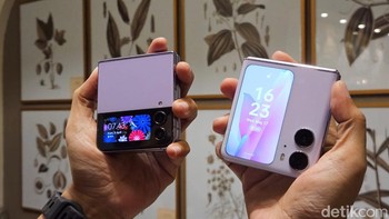 Samsung Galaxy Z Flip4 Vs Oppo Find N2 Flip. Foto: Adi Fida Rahman/detikINET