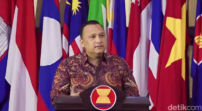 President of Microsoft Indonesia, Dharma Simorangkir saat menyampaikan sambutan dalam acara  Policy Dialogue on Digital for Development in the ASEAN and Global South di Gedung ASEAN Foundation pada Selasa (23/5/2023).