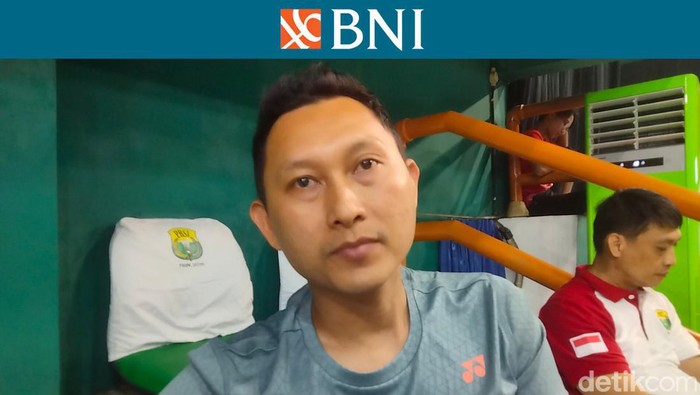 Sony Dwi Kuncoro saat menghadiri pertandingan BNI Sirnas A Jawa Timur yang dihelat di GOR Soedirman Surabaya