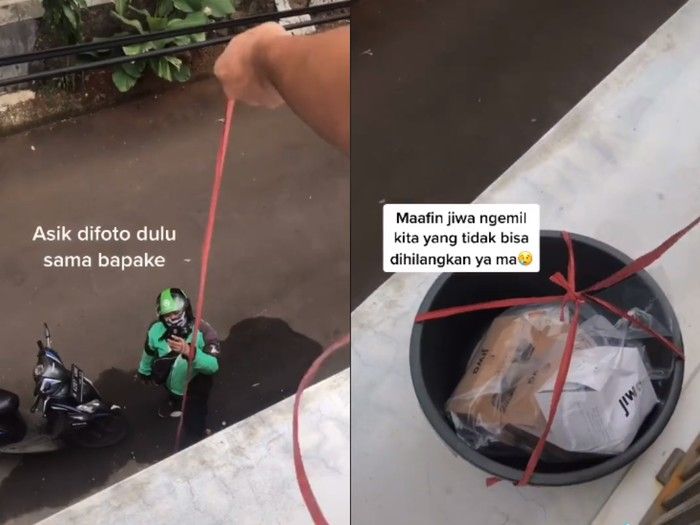 Driver ojol antarkan makanan