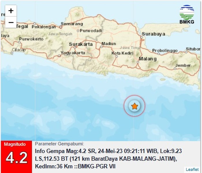 Gempa 4,2 M Guncang Malang