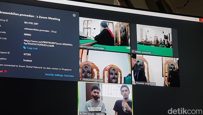 Sidang 2 kurir 75 kg sabu di PN Medan. (Raja Malo Sinaga/detikSumut)