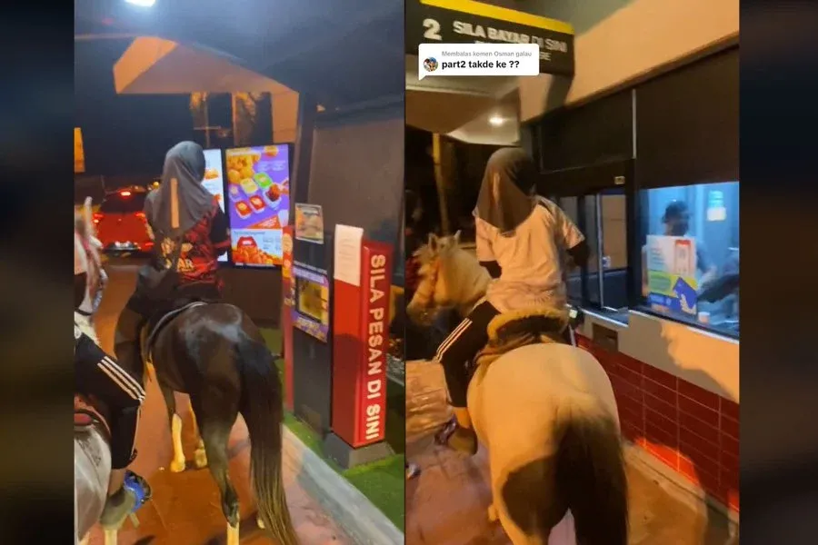 Wow! Tren Pesan Makanan via Drive Thru Pakai Kuda Ada di Malaysia