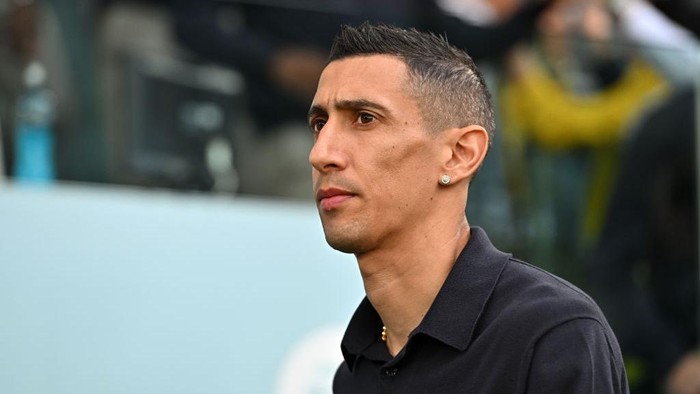 TURIN, ITALY - MAY 14: Angel Di Maria of Juventus arrives at the stadium prior to the Serie A match between Juventus and US Cremonese at Allianz Stadium on May 14, 2023 in Turin, Italy. (Photo by Chris Ricco - Juventus FC/Juventus FC via Getty Images)