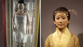Xin Zhui yang juga dikenal sebagai Lady Day adalah Marquise of Dai selama dinasti Han Barat di Tiongkok kuno. Makamnya ditemukan 2.000 tahun setelah kematiannya di dalam sebuah bukit bernama Mawangdui di Tiongkok dengan ratusan artefak dan dokumen berharga di samping tubuhnya. Namun, yang mengejutkan semua orang adalah betapa sangat terawatnya tubuhnya ribuan tahun setelah kematiannya. Lady Day ditemukan dengan semua organ dan pembuluh darahnya utuh, ada juga sejumlah kecil darah Tipe A ditemukan di pembuluh darahnya, dan dia masih memiliki rambut dan bulu mata. . Foto: Reddit