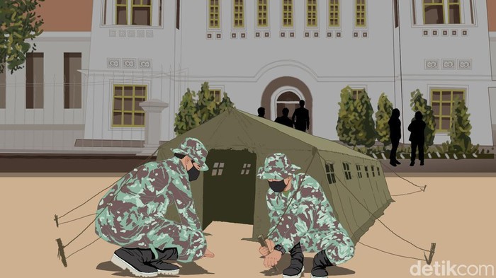 Ilustrasi Barak TNI di Kementerian