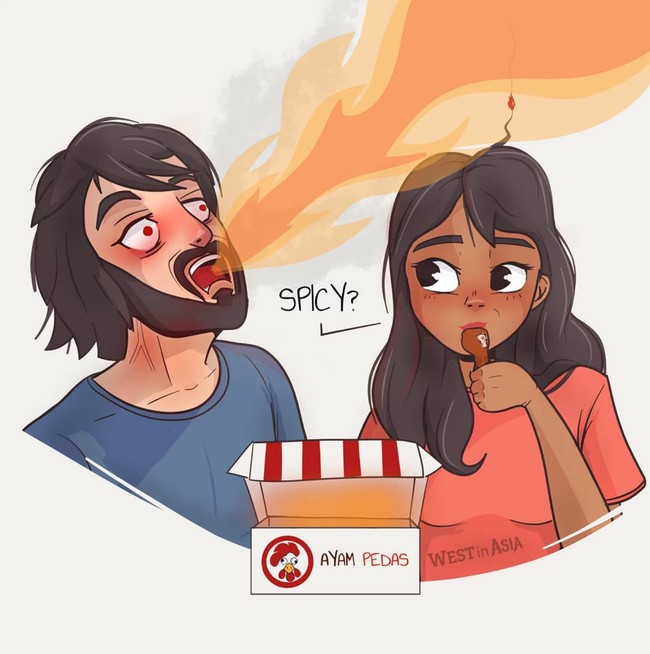 Selain durian, orang Indonesia juga dikenal menyukai makan-makanan pedas. Jika makanan pedas bisa membuat orang Indonesia lebih nafsu makan, maka buat orang bule justru sebaliknya. Foto: Instagram/@westinasia
