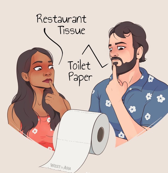 Sama-sama tissue, namun yang ada di pikiran orang Indonesia dan orang bule belum tentu sama. Bagi bule tissue gulung seperti itu merupakan tissue toilet. Foto: Instagram/@westinasia