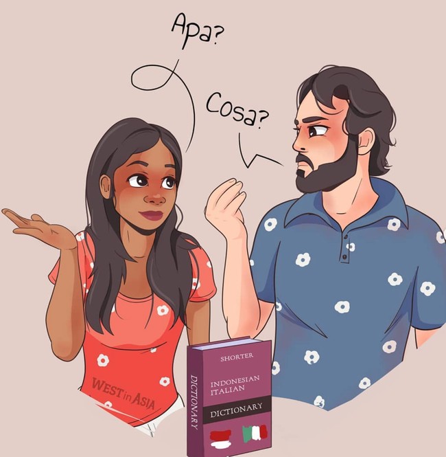 Menikah dengan bule tentu kamu akan merasakan perbedaan bahasa dengan pasangan. Namun hal itu justru bisa membuat kalian berdua saling mempelajari bahasa satu sama lain. Foto: Instagram/@westinasia