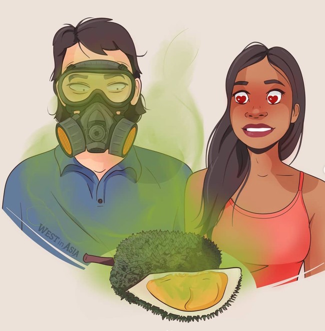 Durian adalah salah satu makanan yang banyak disukai oleh orang Indonesia. Namun lain halnya dengan bule. Mencium baunya saja mungkin bisa membuat bule menjadi pusing. Foto: Instagram/@westinasia