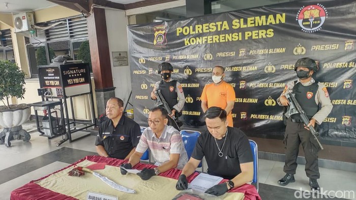 Rilis kasus pemukulan di Tridadi, Sleman, Kamis (25/5/2023).