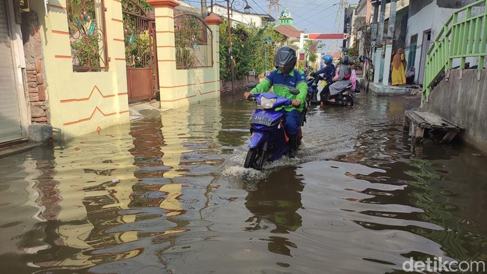 Rob kembali menggenangi Kampung Tambakrejo, Tanjung Mas, Semarang, Kamis (25/5/2023).