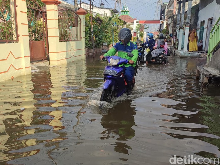 Rob kembali menggenangi Kampung Tambakrejo, Tanjung Mas, Semarang, Kamis (25/5/2023).