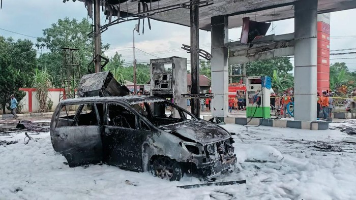 Sebuah SPBU di Tanah Bumbu, Kalimantan Selatan (Kalsel) terbakar.