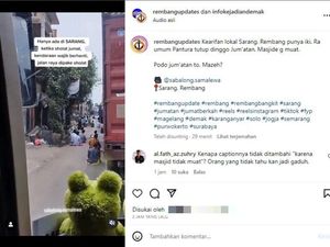 Viral Video Jemaah Salat Jumat di Rembang Meluber-Macetkan Pantura