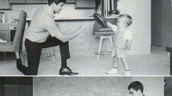 Bruce Lee Mengajari Putranya, Brandon, Seni Bela Diri Sejak Usia Dini. 1960-an Foto: Boredpanda