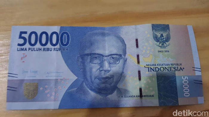 Uang kertas Rp 50.000 tahun emisi 2016 yang disebut mirip Rp 2.000 baru