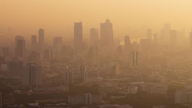Bangkok in a heat haze at the end of the day