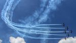 Aksi Tim Jupiter TNI AU Bermanuver di Langit Pekanbaru