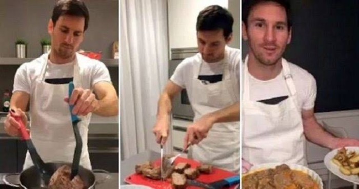 Gaya Lionel Messi Saat Makan Burger hingga Panggang Daging Gaya Lionel Messi Saat Makan Burger hingga Panggang Daging