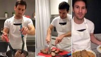Terakhir ini gaya Messi ketika tengah masak steak yang dipersiapkannya sendiri. Terbukti nih kalau Messi memang jago masak! Foto: Instagram