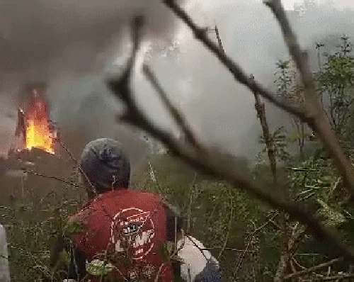 Lokasi jatuhnya pesawat latih di Ciwidey, Kabupaten Bandung