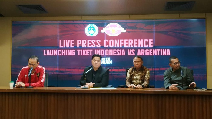 Konferensi pers launching tiket Indonesia vs Argentina di Stadion Utama Gelora Bung Karno