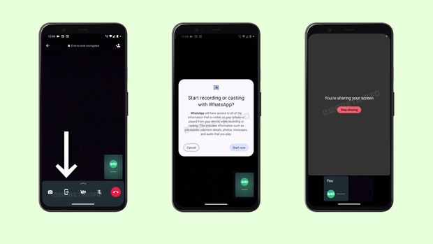 Fitur screen sharing di WhatsApp