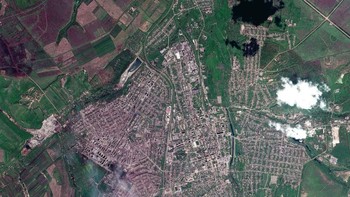 Kota Bakhmut pada Mei 2023. Foto: Maxar