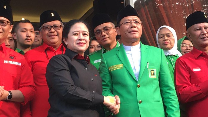 Puan Maharani dan Plt Ketum PPP Mardiono (Anggi-detikcom)