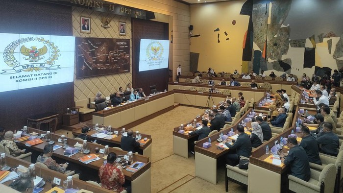 Rapat di Komisi II DPR (Dwi Rahmawati-detikcom)