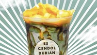 Di Bekasi, ada es cendol dengan paduan durian buatan Cendol Durian Mewwah. Sehari-hari berjualan di Jalan Raya Hankam dan saat akhir pekan di Jakarta Escape Citypark. Harganya Rp 20 ribuan. Foto: cendoldurianmewwah