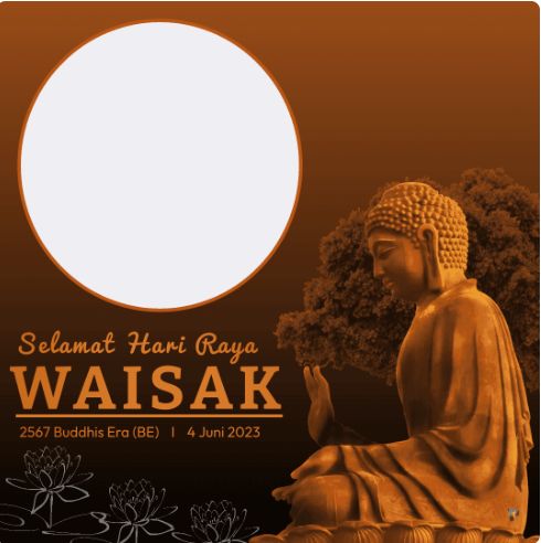 Peringatan Hari Raya Waisak 2023 jatuh pada tanggal 4 Juni 2023. Untuk meramaikan peringatannya, berikut daftar link twibbon Hari Raya Waisak 2023!