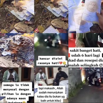 Aksi pria viral membakar kartu undangan dan memutuskan batal lanjut ke jenjang pernikahan menjelang 6 hari akad nikah.
