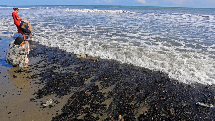 Batu bara kembali cemari pantai Aceh Barat Sejumlah warga mengumpulkan batu bara yang mencemari kawasan pesisir pantai di Desa Peunaga Pasi, Meureubo, Aceh Barat, Aceh, Senin (29/5/2023). Limbah batu bara yang kerap mencemari kawasan pantai tersebut dikumpulkan masyarakat setempat yang selanjutnya diambil oleh salah satu perusahaan eksploitasi batu bara dengan memberi upah Rp25.000 per karung ukuran 50 kilogram. ANTARA FOTO/Syifa Yulinnas/foc.