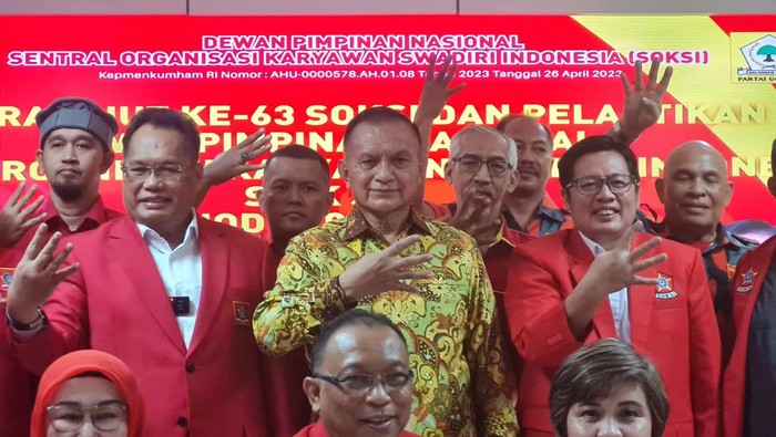 Depinas SOKSI merayakan puncak HUT ke-63 sekaligus pelantikan pengurus Depinas SOKSI periode 2022-2027. (dok.ist)
