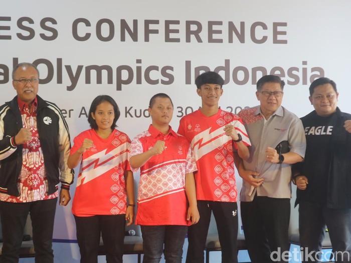 Konferensi pers Special Olympics Indonesia di Super Soccer Arena Kudus, Selasa (30/5/2023).