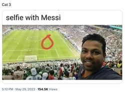 Mimpi Netizen RI Pengen Selfie Sama Bang Messi dari Tribun