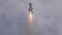 A Long March rocket carrying a crew of Chinese astronauts in a Shenzhou-16 spaceship lifts off at the Jiuquan Satellite Launch Center in northwestern China, Tuesday, May 30, 2023. (AP Photo/Mark Schiefelbein)
