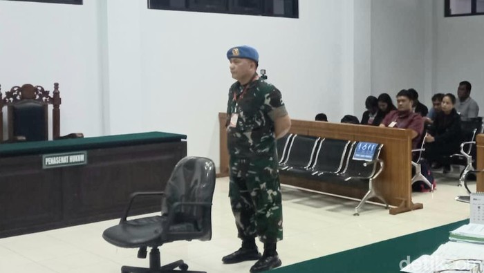 Suasana sidang vonis ke Kapten Inf Hormat Togarly Purba di Pengadilan Militer Medan