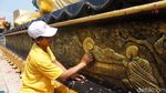 Harum Patung Buddha Tidur Bermandi Kembang Jelang Waisak di Mojokerto