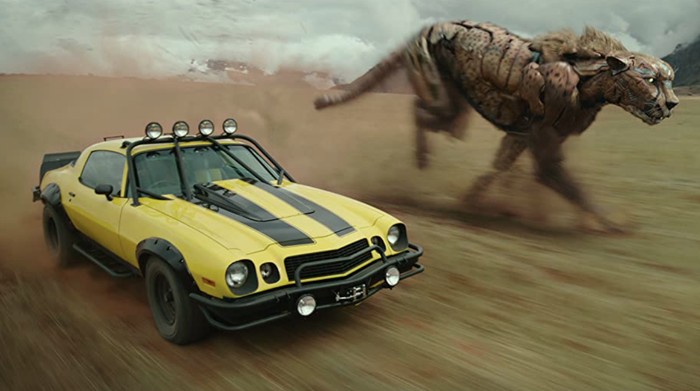 Cuplikan adegan di Transformers: Rise of the Beast (2023).