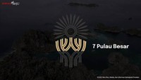 7 batang mewakili pulau besar.