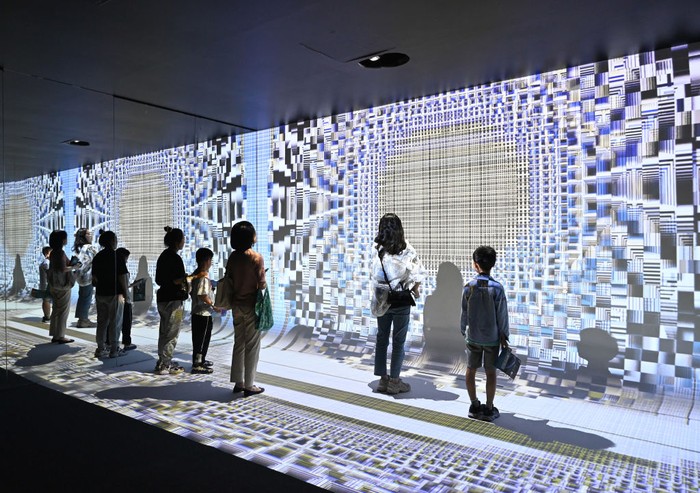 CHENGDU, CHINA - MAY 27: A woman visits 'Science Fiction World - Infinity' exhibition on May 27, 2023 in Chengdu, Sichuan Province of China. (Photo by An Yuan/China News Service/VCG via Getty Images)