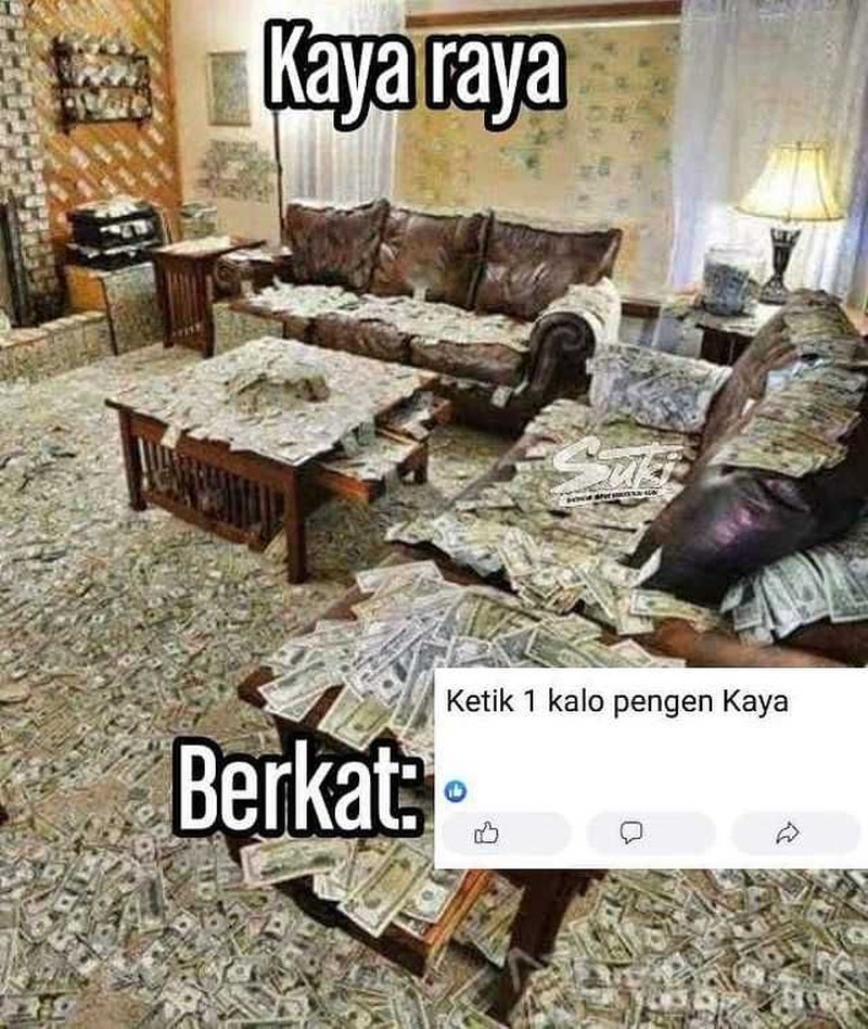 Meme ini gambarkan privilege jadi sultan alias orang kaya. Semoga detikers dilimpahkan rezeki melimpah juga, aamiin paling kenceng!