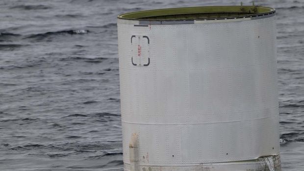 A handout picture shows what is believed to be a part of a space launch vehicle that North Korea said crashed into the sea off the west coast of the divided peninsula, South Korea, May 31, 2023.   The Defense Ministry/Handout via REUTERS   ATTENTION EDITORS - THIS IMAGE HAS BEEN SUPPLIED BY A THIRD PARTY.