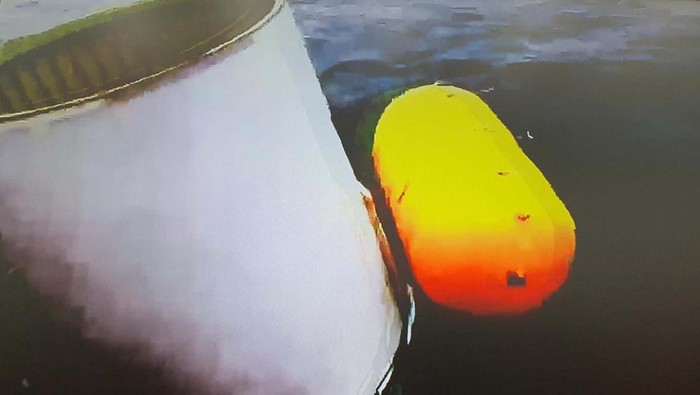 A handout picture shows what is believed to be a part of a space launch vehicle that North Korea said crashed into the sea off the west coast of the divided peninsula, South Korea, May 31, 2023.   The Defense Ministry/Handout via REUTERS   ATTENTION EDITORS - THIS IMAGE HAS BEEN SUPPLIED BY A THIRD PARTY.